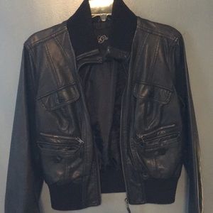 Black leather jacket